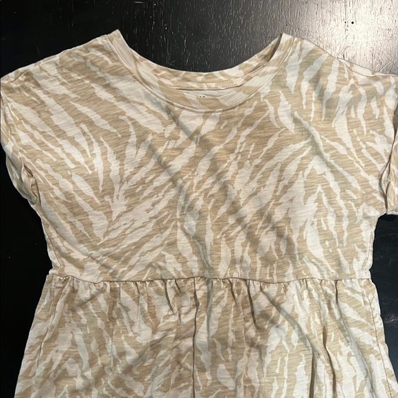 GAP Girls Beige Zebra Print T-Shirt Dress Size M - Picture 3 of 4